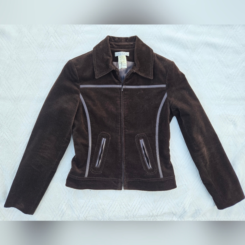 Vintage TATTOO Paris Brown Corduroy Jacket - Made in France - Womens XS
